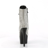 Blanco strass botines pleaser con plataforma 18 cm ADORE-1020RS