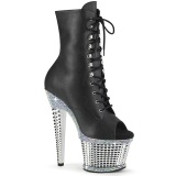 Blanco strass botines pleaser con plataforma 18 cm SPECTATOR-1021RS