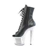 Blanco strass botines pleaser con plataforma 18 cm SPECTATOR-1021RS