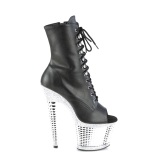 Blanco strass botines pleaser con plataforma 18 cm SPECTATOR-1021RS