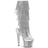 Blanco strass botines pleaser con plataforma 18 cm SPECTATOR-2017RSF2