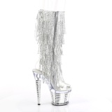 Blanco strass botines pleaser con plataforma 18 cm SPECTATOR-2017RSF2