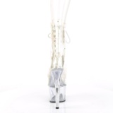 Blanco transparente 18 cm ADORE-1020C-2 botines de striptease