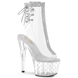 Blanco transparente 18 cm STARDUST-1018C-2RS botines de striptease