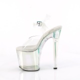 Blanco transparente 19 cm ENCHANT-708HT Zapatos plataforma con tacones