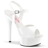 Blancos sandalias pleaser con plataforma 15 cm EXCITE-609