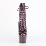 Botas Eggplant glitter 18 cm plataforma botines tacn alto mujer