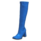 Botas azules charol 7,5 cm GOGO-300 botas de tacn alto para los hombres