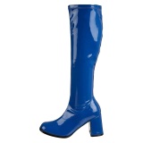 Botas azules charol 7,5 cm GOGO-300 botas de tacn alto para los hombres