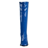 Botas azules charol 7,5 cm GOGO-300 botas de tacn alto para los hombres