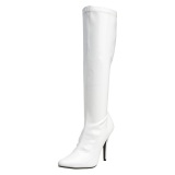 Botas de charol blancos 13 cm SEDUCE-2000 botas tacn de aguja puntiagudos