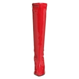 Botas de charol rojo 13 cm SEDUCE-2000 botas tacn de aguja puntiagudos