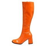 Botas naranja charol 7,5 cm GOGO-300 botas de tacn alto para los hombres