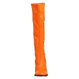 Botas naranja charol 7,5 cm GOGO-300 botas de tacn alto para los hombres