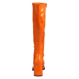 Botas naranja charol 7,5 cm GOGO-300 botas de tacn alto para los hombres