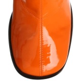 Botas naranja charol 7,5 cm GOGO-300 botas de tacn alto para los hombres