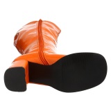 Botas naranja charol 7,5 cm GOGO-300 botas de tacn alto para los hombres