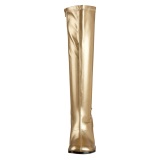 Botas oro charol 7,5 cm GOGO-300 botas de tacn alto para los hombres