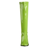 Botas verdes charol tacn ancho 7,5 cm - aos 70 hippie disco gogo - botas debajo de la rodilla