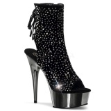 Brillantes 16 cm Pleaser DELIGHT-1018RS Cromo Plataforma Botines Altos