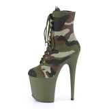 Camoflash Lona 20 cm FLAMINGO-1020CAMO botines pleaser con plataforma