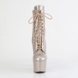 Champagne glitter 18 cm plataforma botines tacn alto mujer