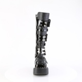 Charol 11,5 cm BEAR-215 emo botas mujer con piramidal plataforma en negro