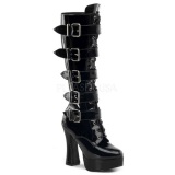 Charol 13 cm ELECTRA-2042 plataforma botas de mujer con hebillas