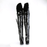 Charol 13 cm SEDUCE-3080 botas altas para hombres y drag queens negros