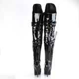 Charol 13 cm SEDUCE-3080 botas altas para hombres y drag queens negros