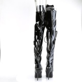 Charol 13 cm SEDUCE-3082 botas altas para hombres y drag queens negros