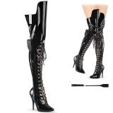 Charol 13 cm SEDUCE-3082 botas altas tacn aguja con cordones