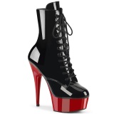 Charol 15,5 cm DELIGHT-1020 botines altos mujer plataforma rojo