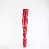 Charol 15 cm DELIGHT-3018 botas altas tacn aguja con hebilla rojo