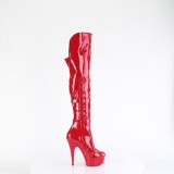 Charol 15 cm DELIGHT-3018 botas altas tacn aguja con hebilla rojo