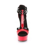 Charol 15 cm DELIGHT-663 T-Strap tacn alto pleaser con plataforma