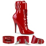 Charol 15 cm DOMINA-1023 botines tacn aguja rojo