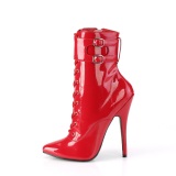 Charol 15 cm DOMINA-1023 botines tacn aguja rojo