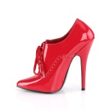 Charol 15 cm DOMINA-460 zapatos de saln oxford con cordones rojo