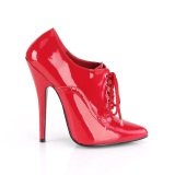 Charol 15 cm DOMINA-460 zapatos de saln oxford con cordones rojo