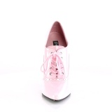 Charol 15 cm DOMINA-460 zapatos de saln oxford con cordones rosa