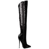 Charol 16 cm DAGGER-3060 over knee botas altas con tacn