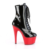 Charol 18 cm ADORE-1020 botines pleaser con suela roja