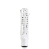 Charol 18 cm SKY-1020 botines tacn alto con cordones blancos