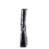 Charol 18 cm extremo plataforma botas hasta la rodilla hombre negro