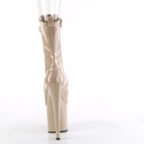 Charol 19 cm ENCHANT-1041 botines de tacn punta abierta beige