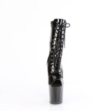 Charol 19 cm ENCHANT-1041 botines de tacn punta abierta negro