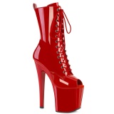 Charol 19 cm ENCHANT-1041 botines de tacn punta abierta rojo