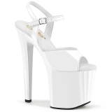 Charol 19 cm ENCHANT-709 blanco zapatos pleaser con tacn alto