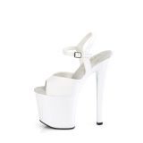 Charol 19 cm ENCHANT-709 blanco zapatos pleaser con tacn alto